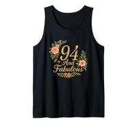 94 And Fabulous Floral 94th Birthday Celebration Funny Tank Top