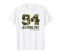 94 Junglist Camo Drum & Bass T-Shirt, Men, White, Large
