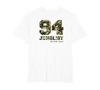 94 Junglist Camo Drum & Bass T-Shirt, Men's Big and Tall, White, 5X Tall