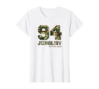 94 Junglist Camo Drum & Bass T-Shirt, Women, White, Medium