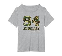 94 Junglist Camo Drum & Bass T-Shirt, Women's Plus, Heather Grey, 2X