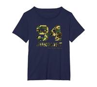 94 Junglist Camo Drum & Bass T-Shirt, Women's Plus, Navy Blue, 6X