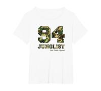 94 Junglist Camo Drum & Bass T-Shirt, Women's Plus, White, 6X