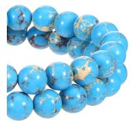 94 Pcs 8mm Natural Stone Beads, Dragon Vein Agate Beads for Jewelry Making and Crafting DIY, Chunky Blue Gemstone Bead, Imperial Jasper Round Loose Bead