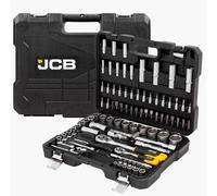 JCB 94 Piece Socket & Bit Set - Chrome Vanadium Steel, 72-Tooth Ratchet, 5° Swing, Blow Mold Case, Spanners & Bits for Mechanical and Maintenance Use - 3 Year Warranty