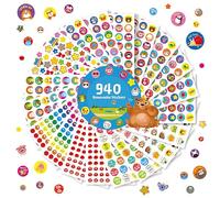 940 PCS Incentive Stickers - 20 Sheets Water/Tear Resistant Removable Animals Stars Motivational for Kid Teacher Parent Home Classroom Kindergarten Reward Gifts