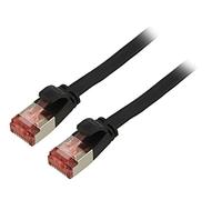 Goobay 94237 CAT 6 Flat-Patch Cable, U/FTP, Black, 10 m Length