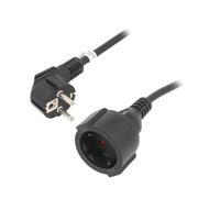 94700 extension cable 3 x 1.5 mm² sockets: 1 PVC black 2 m 10A Goobay