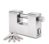 94mm Heavy Duty Armoured Steel Padlock with 5 Keys, High Security Shutter & Container Lock, Hardened Steel Body, Anti-Cut Anti-Drill Lock for Containers, Garages, Warehouses, Gates & Sheds