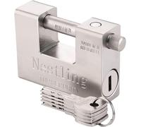 94mm Padlock with Key, High Security 5 Keys Heavy Duty 1.1 KG D-Shaped Solid Brass Outdoor Keyed Padlock - Protect Garage Door, Containers, Shed, Shutter, Gate and Warehouse