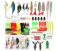 94Pcs NUZAMAS Fishing Lure Kit Bait Tackle Kit Fishing Accessories Tackle Tool Box for Fly Fishing Wet Flies Bass Trout Salmon Freshwater and Saltwater