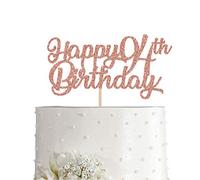 94th Birthday Cake Topper, Rose Gold Glitter Cheers To 94 Years Party Decoration, Supply