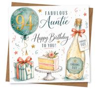 94th Birthday Card for Aunty, Floral Balloon Floral Design