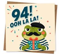 94th Birthday Card for Her, Funny Gift Frog Design