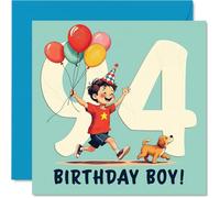 94th Birthday Cards for Men - Balloon Boy - Happy Birthday Card for 94 Year Old Man Step Dad Uncle in Law Husband Dad, 145mm Bday Greeting Cards