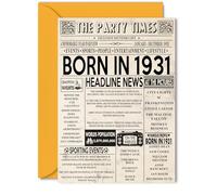 94th Birthday Cards for Women Men - Born In 1931 Newspaper - Happy 94 Birthday Card for Grandma Grandad Nan Vintage Retro Back In 1931, 5x7 Inch Bday Greeting Cards