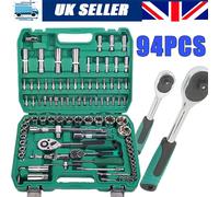 94x Socket Tool Set Ratchet Set 1/4"&1/2" Drive Screwdriver Bit w/Case