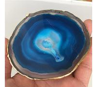 95-100mm Blue Crystal Agate Plate Geode Slice Coasters heal Ornaments (Size : 1pcs) Gemstone Stone