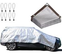 95% Aluminet Shade Cloth with Grommets for Car - Sun UV Reflective Cloth Reuse Silver Shade Net with Edges and Holes Shade Sail for Cars Pergola Chicken Coops Dogs Outdoor Shade Covers(2x5m/6.5x16ft)