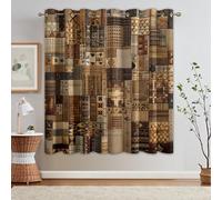 95% Blackout African Curtains for Living Room Bedroom 54 Inch Drop, Africa Tribal Ethnic Abstract Patchwork Geimetric Printed Thermal Eyelet Windows Drapes for Home Decor, 46 x 54, 2 Panels - F494