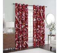 95% Blackout Christmas Tree Curtains for Living Room Bedroom 72 Inch Drop, Merry Xmas Tree Winter Holiday Printed Thermal Eyelet Windows Drapes for Home Decor, 66 x 72, 2 Panels - W366