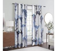 95% Blackout Christmas Tree Curtains for Living Room Bedroom 90 Inch Drop, Merry Xmas Tree Winter Holiday Printed Thermal Eyelet Windows Drapes for Home Decor, 90 x 90, 2 Panels - W414
