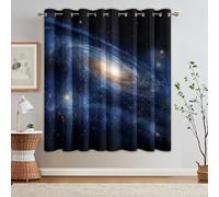 95% Blackout Galaxy Swirl Curtains for Living Room Bedroom 72 Inch Drop, Space Nebula Starry Universe Printed Thermal Eyelet Windows Drapes for Home Decor, 66 x 72, 2 Panels - U319