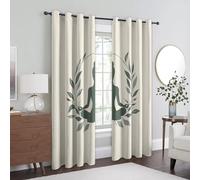 95% Blackout Meditation Curtains for Living Room Bedroom 54 Inch Drop, Yoga Printed Thermal Eyelet Windows Drapes for Home Decor, 46 x 54, 2 Panels - J795