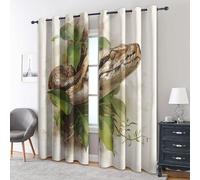 95% Blackout Snake Curtains for Living Room Bedroom 108 Inch Drop, Wildlife Python Animal Printed Thermal Eyelet Windows Drapes for Home Decor, 90 x 108, 2 Panels - Z510