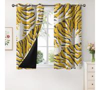 95% Blackout Tiger Print Curtains for Living Room Bedroom 84 Inch Drop, Wild Animal Printed Thermal Eyelet Windows Drapes for Home Decor, 52 x 84, 2 Panels - K114