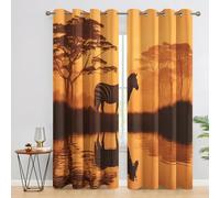 95% Blackout Zebra Curtains for Living Room Bedroom 72 Inch Drop, Sunset Printed Thermal Eyelet Windows Drapes for Home Decor, 66 x 72, 2 Panels - A252