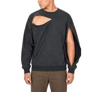 95% Cotton Crewneck with Full Arm & Chest Access | Dialysis, Chemo & IV Infusion Sweatshirt | Unisex Relaxed Fit, Gray, XL