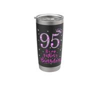 95 It's My Father's Birthday Pink Crown 95 Years Old Stainless Steel Insulated Tumbler