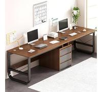 95" Large Double Desk - Walnut Gaming Desk for Home Office Spacious Collaboration Space Ideal for Gamers & Professionals & Stylish Workspace.