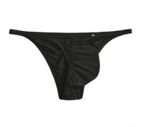 95% Polyamide Men Underwear Low Rise Large Pouch(Black 3XL)