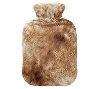95 Polyester 5 Spandex Soft Removable Cover 1L 2L Winter Hot Water | 6 Hours Heat Retention Performance Pain Relief Hot Bag Menstrual Discomfort Ease Cow Western Brown