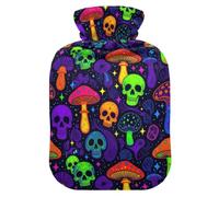 95 Polyester 5 Spandex Soft Removable Cover 1L 2L Winter Hot Water | 95 Polyester 5 Spandex Velvet Cover Hand Warmer Bag Menstrual Discomfort Ease Mushroom Skull Magic