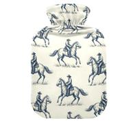 95 Polyester 5 Spandex Soft Removable Cover 1L 2L Winter Hot Water | Dual Hot & Cold Compress Function Hand Warmer Bag Muscle Soreness Relief Western Running Horses