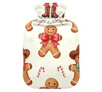 95 Polyester 5 Spandex Soft Removable Cover 1L 2L Winter Hot Water | Heat Insulation Protective Sleeve Hot Water Bottle Winter Body Warming Western Christmas Cowboy