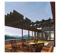 95% UV Resistant Retractable Canopy Replacement Cover U S Slide Wire Wave (Brown 1x8m) for Outdoor Patio Sun Protect