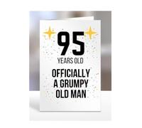 95 Years Old, Officially a Grumpy Old Man Card, Funny, Joke, Gift, 95th Happy Birthday, Presents for, Dad, Daddy, Grandad, Husband, Uncle, Him, Male, A5-164_67