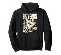 95 Years Still Rocking 95th Birthday Funny 95 Rocker Biker Pullover Hoodie