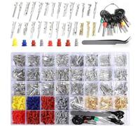 950-Piece Automotive Pin Removal Tool Kit with Cable Connectors丨 Silicone Sleeves and Tweezers for Car Motorcycle Wire Repair and Crimping Tasks
