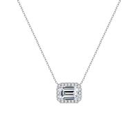 950 Platinum Classic Style Necklace 3 ct Moissanite Pendant for Women, 45cm
