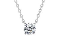 950 Platinum Necklace 4-Prong 0.3 ct Moissanite Pendant for Women, 45cm