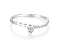 950 Platinum Ring, Simple Rings Simple Round Diamond PT950 White Gold Band Size J 1/2