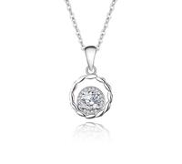 950 Platinum Wreath Necklace for Women 0.3 ct Moissanite Pendant, 45cm