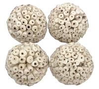 9501 Pk4 Huge Sola Balls - Big chewable Bird Foot Toys, Handmade from Natural air Dried sola Wood Pieces, Lightweight, Easy for Pets to chew and Shred, Stick Treats Inside, Break Apart by Hand,