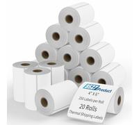 9527 Product 4x6 Blank Direct Thermal Shipping Labels for Zebra 2844 Zp-450 Zp-500 Zp-505,Eltron Printer,250 Labels/Roll,Total 20 Rolls