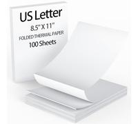 9527 Product 8.5 x 11 Inch Thermal Printer Paper White US Letter Size Thermal Paper with Perforated Line,Folded Continuous printing,Compatible with A4 Portable Thermal Printer (100 Sheets)
